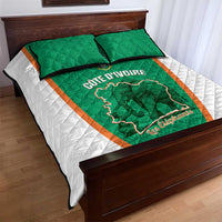 Ivory Coast Football Quilt Bed Set 2026 Cote d'Ivoire Les Elephants Green Version - Wonder Print Shop