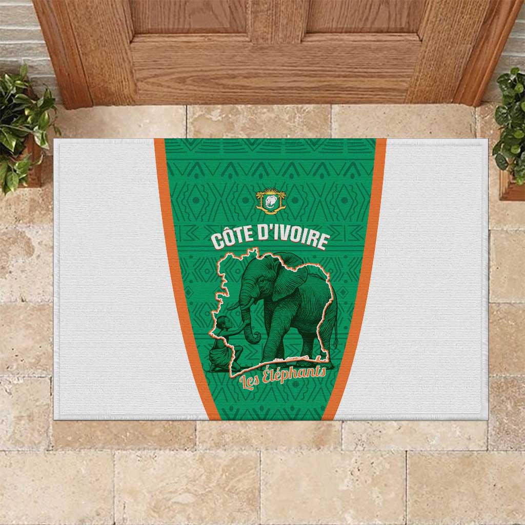 Ivory Coast Football Rubber Doormat 2026 Cote d'Ivoire Les Elephants Green Version - Wonder Print Shop