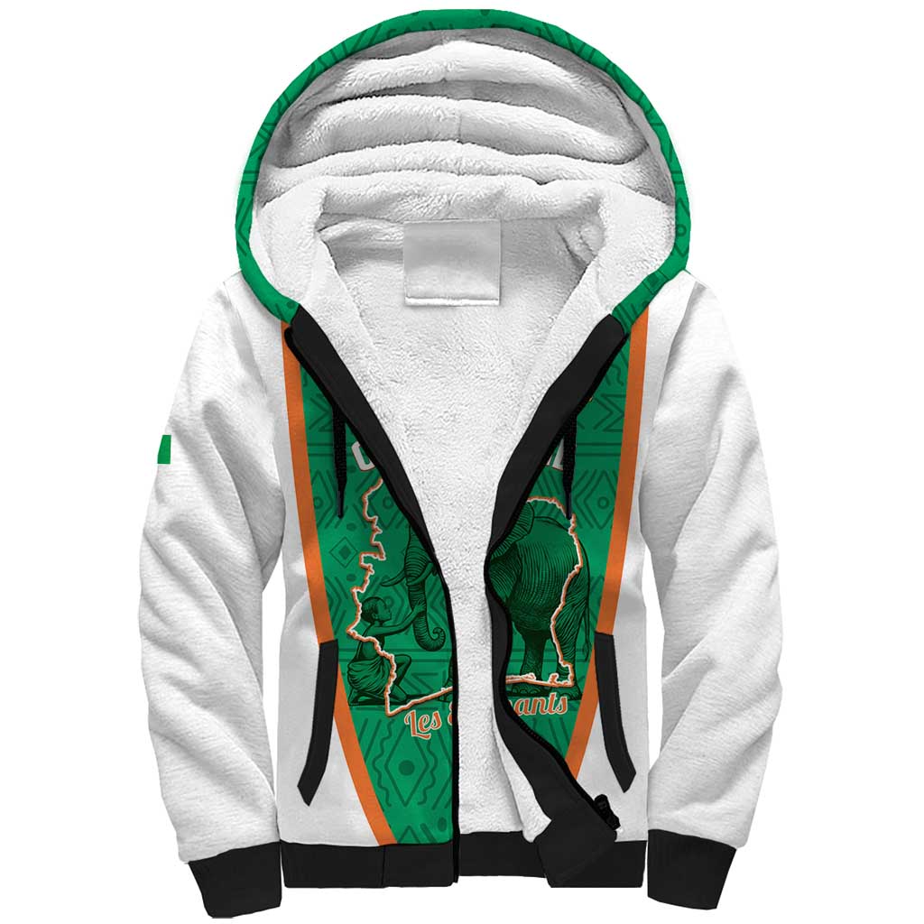 Custom Ivory Coast Football Sherpa Hoodie 2026 Cote d'Ivoire Les Elephants Green Version - Wonder Print Shop