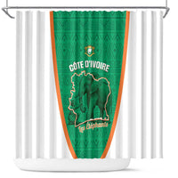 Ivory Coast Football Shower Curtain 2026 Cote d'Ivoire Les Elephants Green Version - Wonder Print Shop