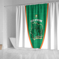 Ivory Coast Football Shower Curtain 2026 Cote d'Ivoire Les Elephants Green Version - Wonder Print Shop