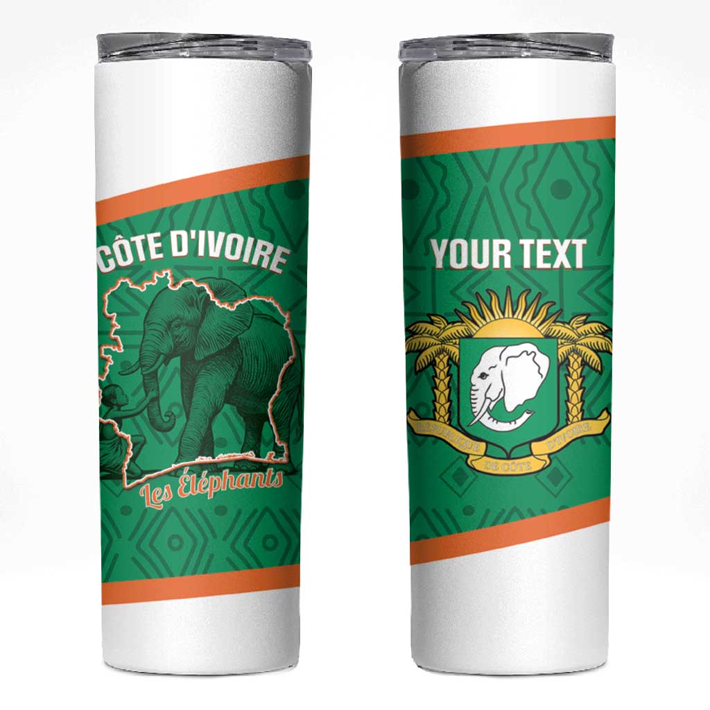 Custom Ivory Coast Football Skinny Tumbler 2026 Cote d'Ivoire Les Elephants Green Version - Wonder Print Shop