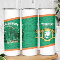 Custom Ivory Coast Football Skinny Tumbler 2026 Cote d'Ivoire Les Elephants Green Version - Wonder Print Shop