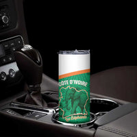 Custom Ivory Coast Football Skinny Tumbler 2026 Cote d'Ivoire Les Elephants Green Version - Wonder Print Shop