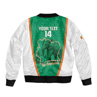 Custom Ivory Coast Football Sleeve Zip Bomber Jacket 2026 Cote d'Ivoire Les Elephants Green Version - Wonder Print Shop