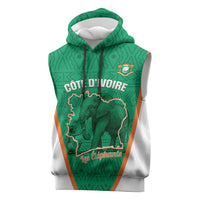 Custom Ivory Coast Football Sleeveless Hoodie 2026 Cote d'Ivoire Les Elephants Green Version - Wonder Print Shop
