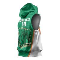Custom Ivory Coast Football Sleeveless Hoodie 2026 Cote d'Ivoire Les Elephants Green Version - Wonder Print Shop