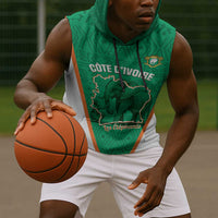 Custom Ivory Coast Football Sleeveless Hoodie 2026 Cote d'Ivoire Les Elephants Green Version - Wonder Print Shop