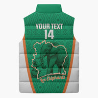 Custom Ivory Coast Football Sleeveless Puffer Jacket 2026 Cote d'Ivoire Les Elephants Green Version - Wonder Print Shop