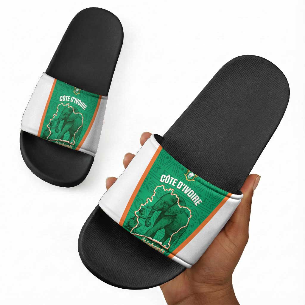 Ivory Coast Football Slide Sandals 2026 Cote d'Ivoire Les Elephants Green Version - Wonder Print Shop