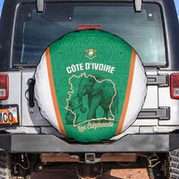 Ivory Coast Football Spare Tire Cover 2026 Cote d'Ivoire Les Elephants Green Version - Wonder Print Shop