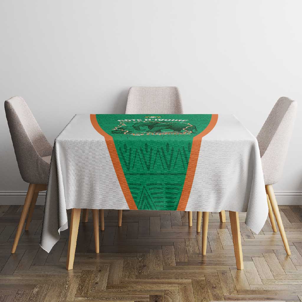 Ivory Coast Football Tablecloth 2026 Cote d'Ivoire Les Elephants Green Version - Wonder Print Shop