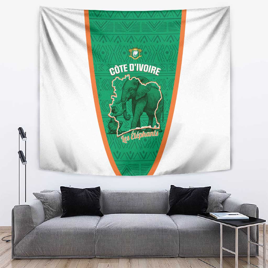 Ivory Coast Football Tapestry 2026 Cote d'Ivoire Les Elephants Green Version - Wonder Print Shop