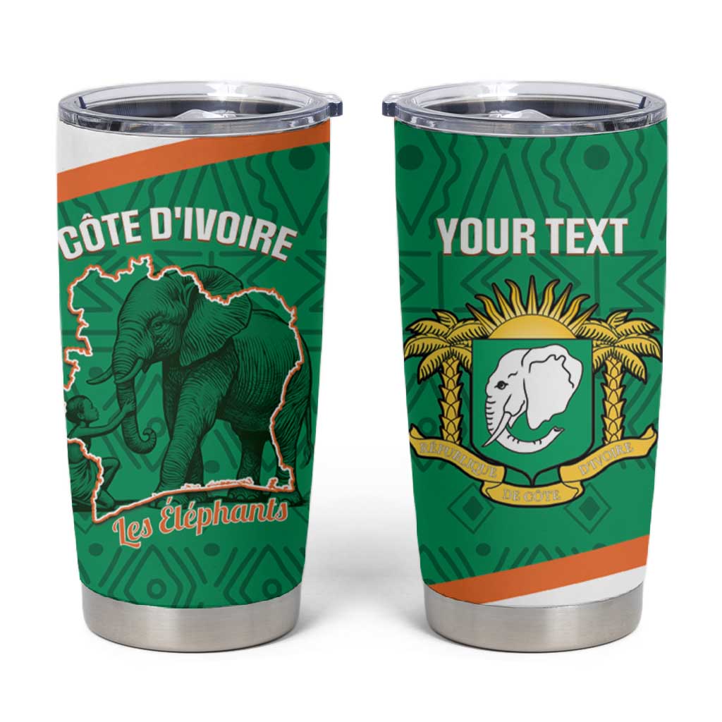 Custom Ivory Coast Football Tumbler Cup 2026 Cote d'Ivoire Les Elephants Green Version - Wonder Print Shop