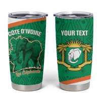 Custom Ivory Coast Football Tumbler Cup 2026 Cote d'Ivoire Les Elephants Green Version - Wonder Print Shop