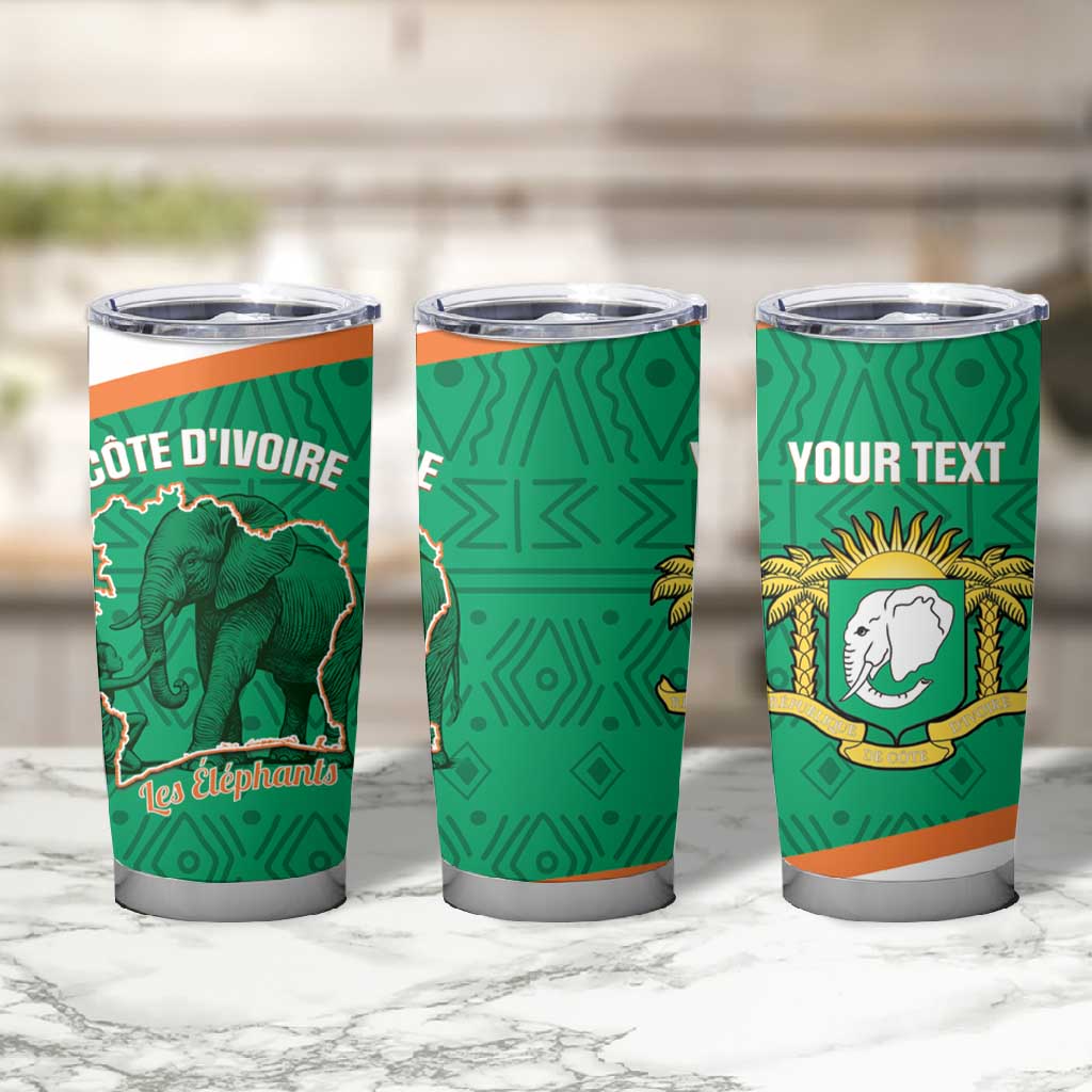 Custom Ivory Coast Football Tumbler Cup 2026 Cote d'Ivoire Les Elephants Green Version - Wonder Print Shop
