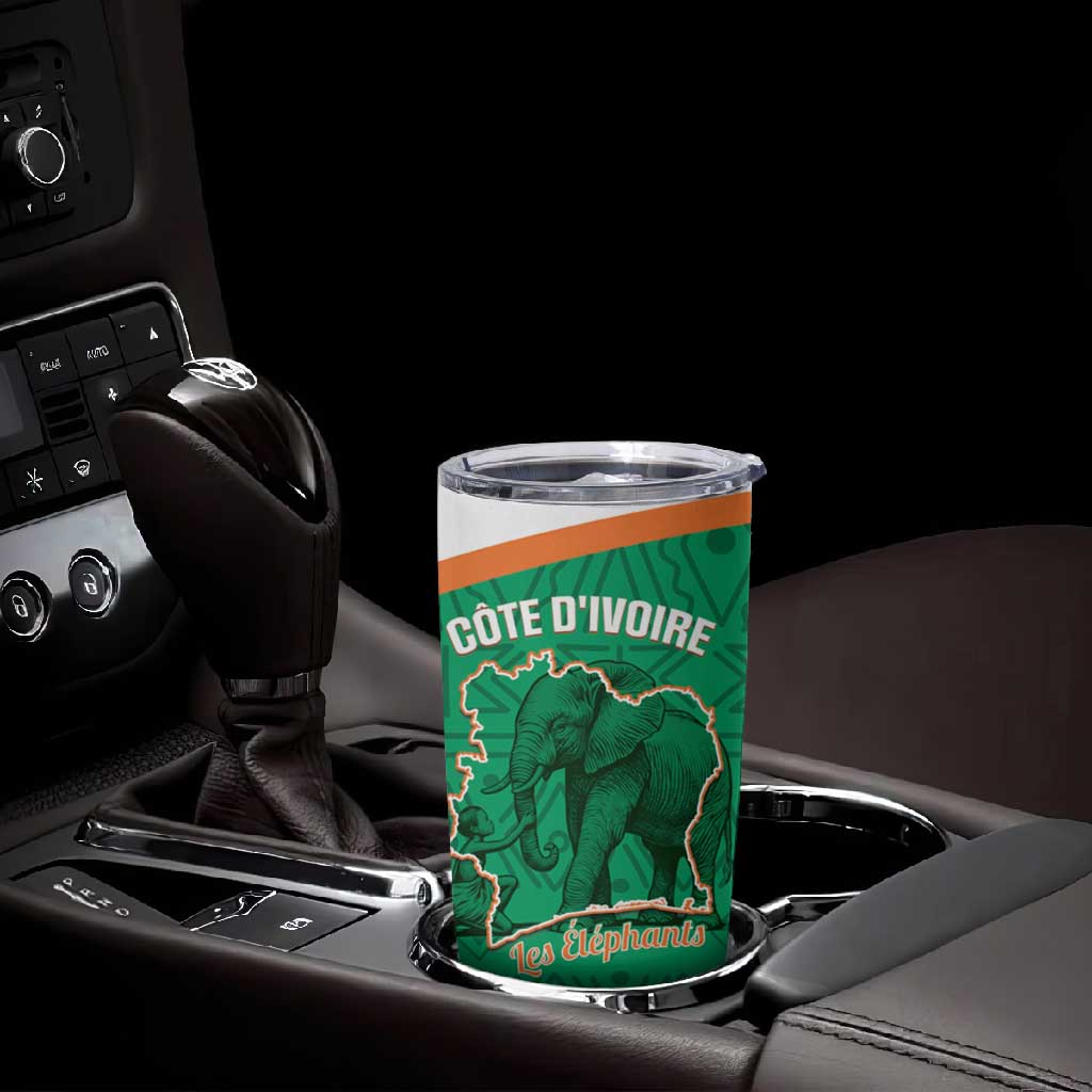 Custom Ivory Coast Football Tumbler Cup 2026 Cote d'Ivoire Les Elephants Green Version - Wonder Print Shop