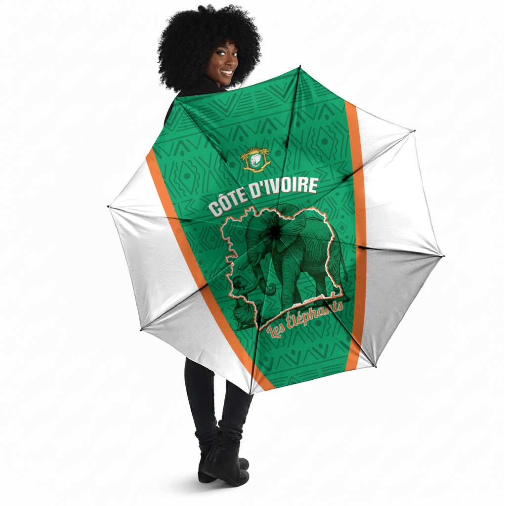 Ivory Coast Football Umbrella 2026 Cote d'Ivoire Les Elephants Green Version - Wonder Print Shop