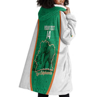 Custom Ivory Coast Football Wearable Blanket Hoodie 2026 Cote d'Ivoire Les Elephants Green Version - Wonder Print Shop