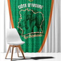 Ivory Coast Football Window Curtain 2026 Cote d'Ivoire Les Elephants Green Version - Wonder Print Shop
