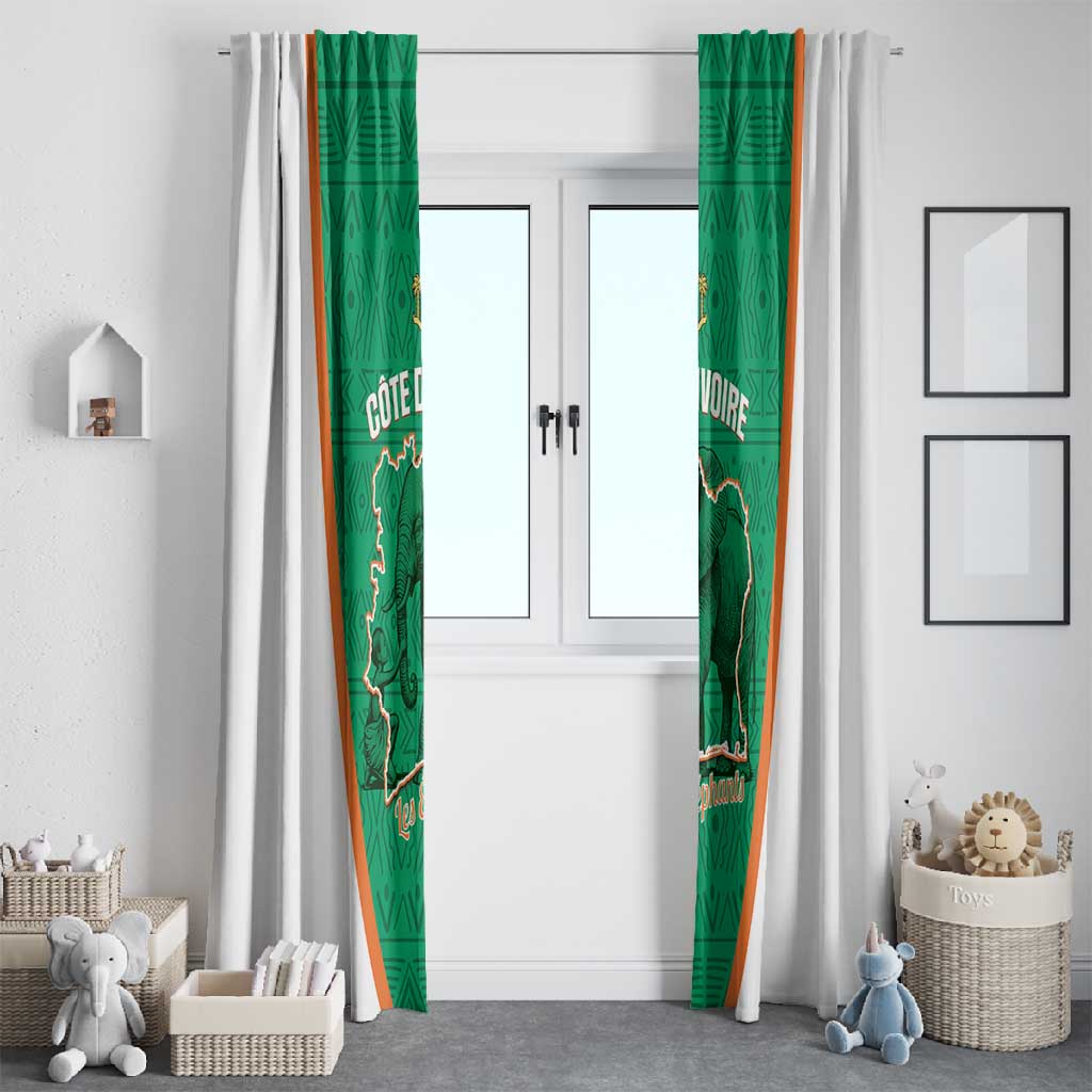 Ivory Coast Football Window Curtain 2026 Cote d'Ivoire Les Elephants Green Version - Wonder Print Shop