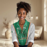 Custom Ivory Coast Football Women Casual Shirt 2026 Cote d'Ivoire Les Elephants Green Version - Wonder Print Shop