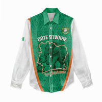 Custom Ivory Coast Football Women Casual Shirt 2026 Cote d'Ivoire Les Elephants Green Version - Wonder Print Shop
