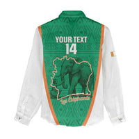 Custom Ivory Coast Football Women Casual Shirt 2026 Cote d'Ivoire Les Elephants Green Version - Wonder Print Shop