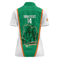Custom Ivory Coast Football Women Polo Shirt 2026 Cote d'Ivoire Les Elephants Green Version LT14