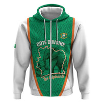 Custom Ivory Coast Football Zip Hoodie 2026 Cote d'Ivoire Les Elephants Green Version - Wonder Print Shop