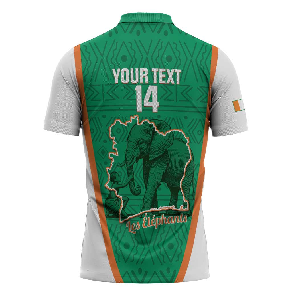 Custom Ivory Coast Football Zipper Polo Shirt 2026 Cote d'Ivoire Les Elephants Green Version - Wonder Print Shop