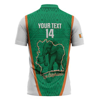 Custom Ivory Coast Football Zipper Polo Shirt 2026 Cote d'Ivoire Les Elephants Green Version - Wonder Print Shop