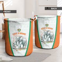 Ivory Coast Football Laundry Basket 2026 Cote d'Ivoire Les Elephants White Version - Wonder Print Shop