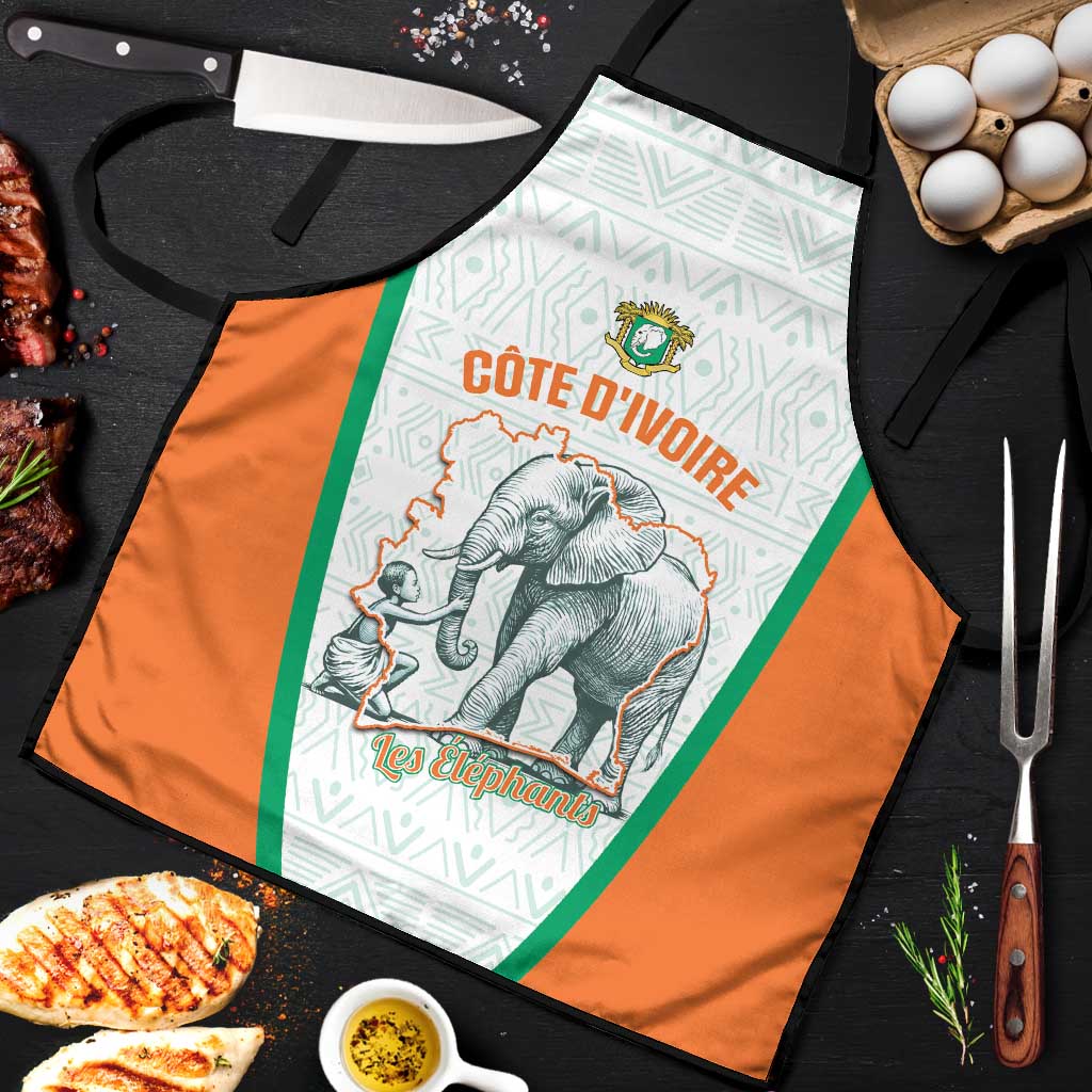Ivory Coast Football Apron 2026 Cote d'Ivoire Les Elephants White Version - Wonder Print Shop