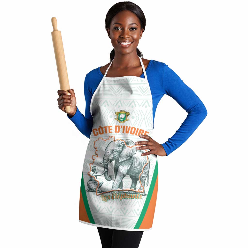 Ivory Coast Football Apron 2026 Cote d'Ivoire Les Elephants White Version - Wonder Print Shop
