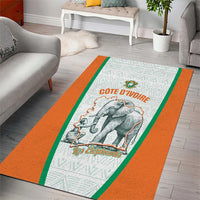 Ivory Coast Football Area Rug 2026 Cote d'Ivoire Les Elephants White Version - Wonder Print Shop