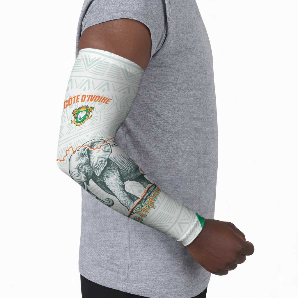 Custom Ivory Coast Football Arm Sleeves 2026 Cote d'Ivoire Les Elephants White Version - Wonder Print Shop