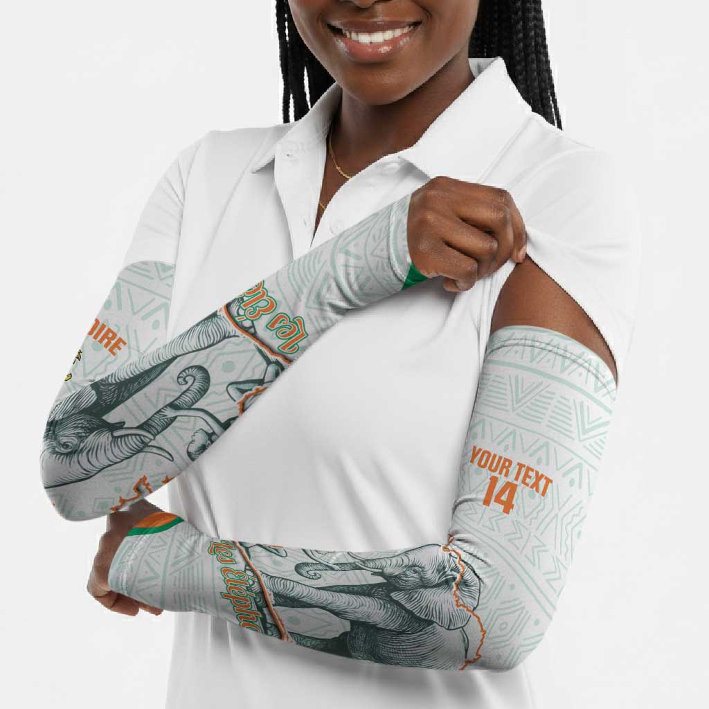 Custom Ivory Coast Football Arm Sleeves 2026 Cote d'Ivoire Les Elephants White Version - Wonder Print Shop