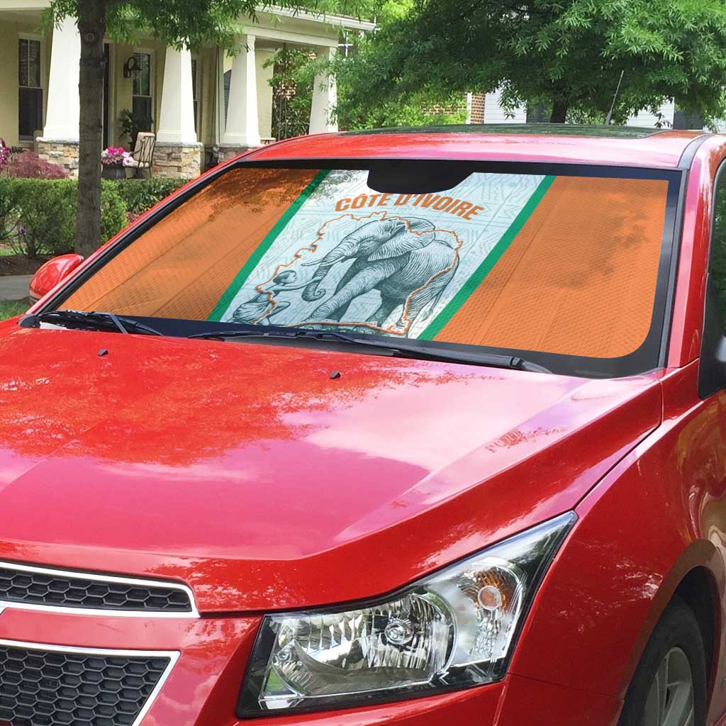 Ivory Coast Football Auto Sun Shade 2026 Cote d'Ivoire Les Elephants White Version - Wonder Print Shop