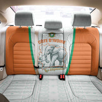 Ivory Coast Football Back Car Seat Cover 2026 Cote d'Ivoire Les Elephants White Version - Wonder Print Shop