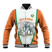 Custom Ivory Coast Football Baseball Jacket 2026 Cote d'Ivoire Les Elephants White Version - Wonder Print Shop