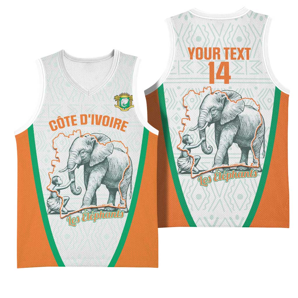 Custom Ivory Coast Football Basketball Jersey 2026 Cote d'Ivoire Les Elephants White Version - Wonder Print Shop