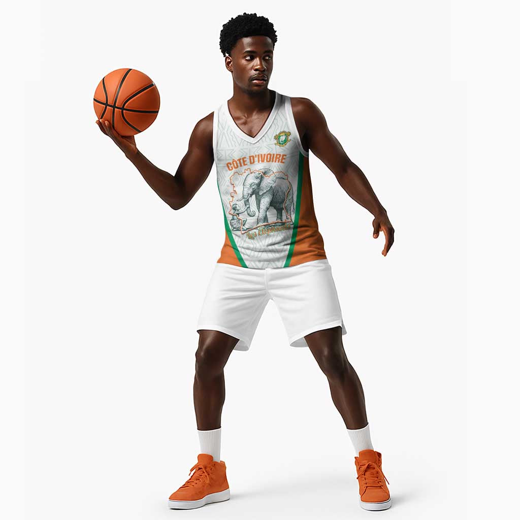 Custom Ivory Coast Football Basketball Jersey 2026 Cote d'Ivoire Les Elephants White Version - Wonder Print Shop