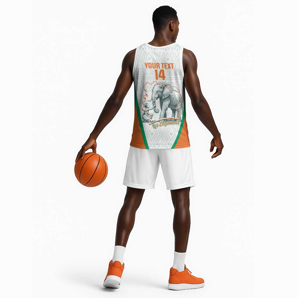 Custom Ivory Coast Football Basketball Jersey 2026 Cote d'Ivoire Les Elephants White Version - Wonder Print Shop