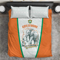 Ivory Coast Football Bedding Set 2026 Cote d'Ivoire Les Elephants White Version - Wonder Print Shop