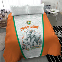 Ivory Coast Football Bedding Set 2026 Cote d'Ivoire Les Elephants White Version - Wonder Print Shop