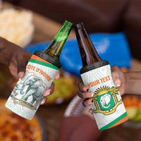 Custom Ivory Coast Football 4 in 1 Can Cooler Tumbler 2026 Cote d'Ivoire Les Elephants White Version - Wonder Print Shop