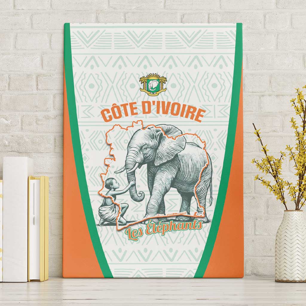 Ivory Coast Football Canvas Wall Art 2026 Cote d'Ivoire Les Elephants White Version - Wonder Print Shop