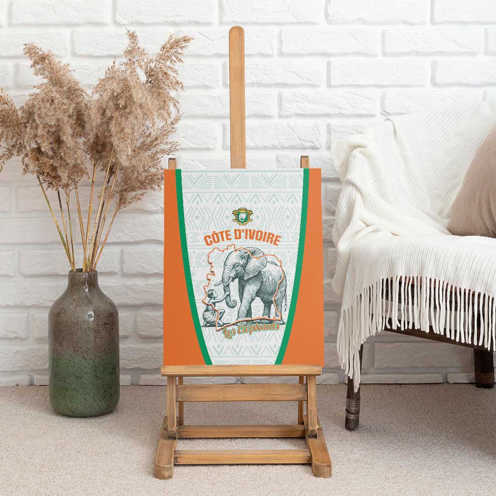 Ivory Coast Football Canvas Wall Art 2026 Cote d'Ivoire Les Elephants White Version - Wonder Print Shop
