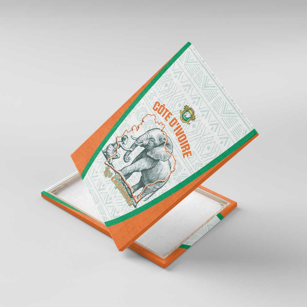 Ivory Coast Football Canvas Wall Art 2026 Cote d'Ivoire Les Elephants White Version - Wonder Print Shop